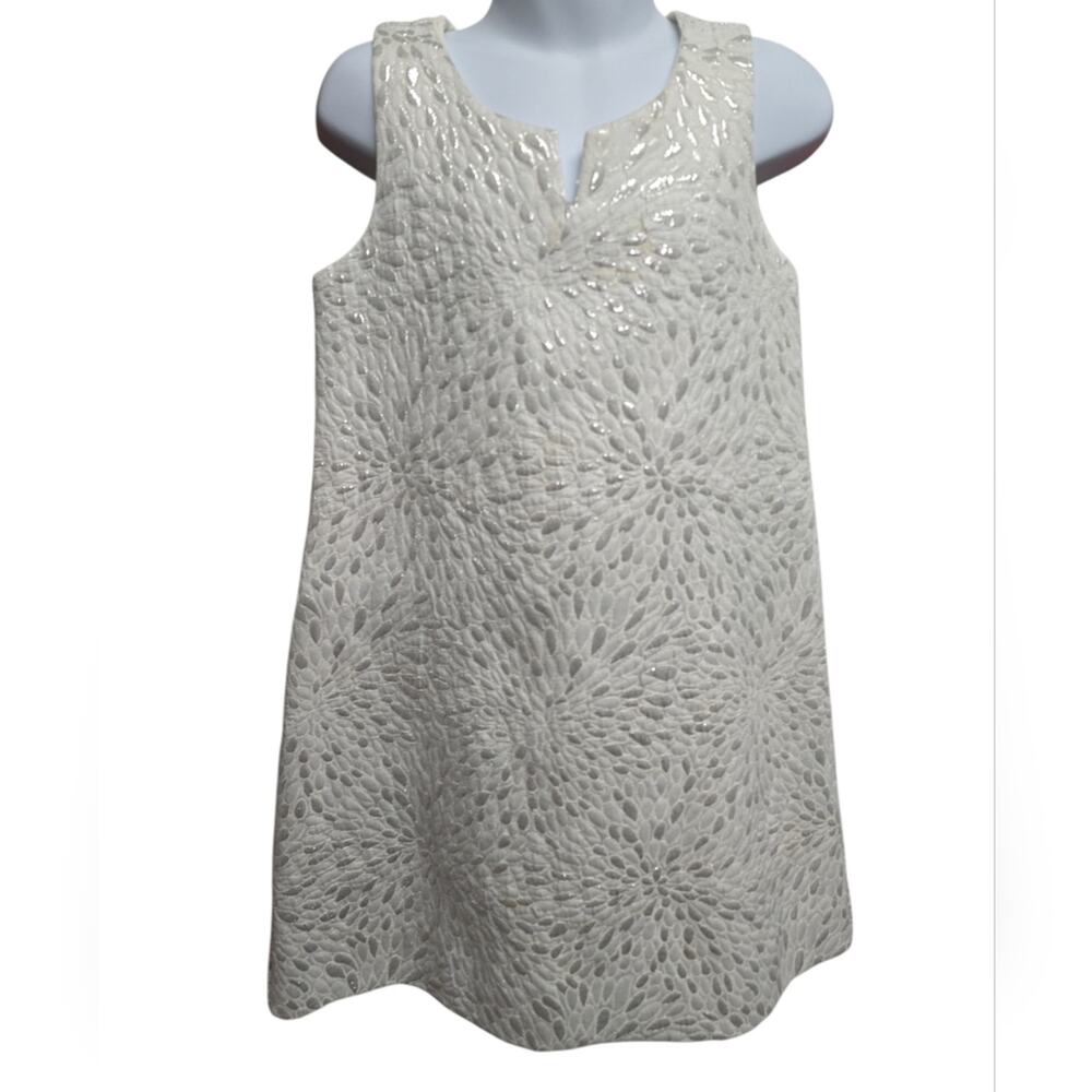 Gap Kids Girls Jacquard Silver Metallic  Sleeveless Dress
